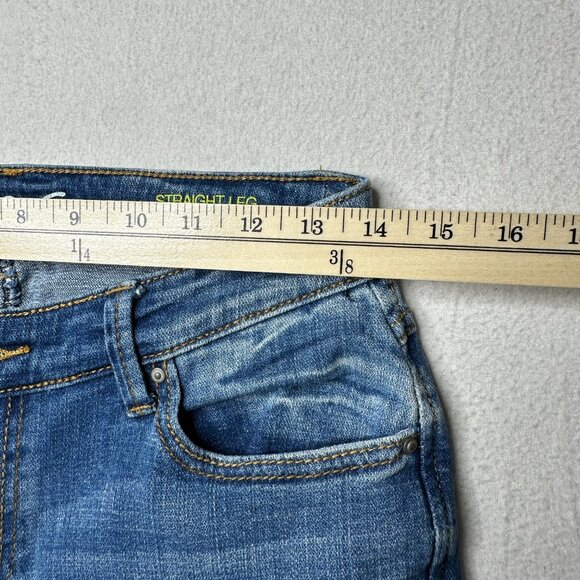 INC Denim Womens Straight Leg Curvy Fit Size 4 Blue Jeans Distressed - Picture 6 of 16